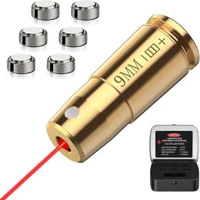 EZshoot Bore Sight 243 308/223 5.56mm/ 9mm/12-Gauge Red Laser Boresighter with Extra Batteries