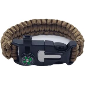 Bracelets,Survival Bracelets for Men Paracord Tactical 5-in-1 Camping Gear Kits,with 12-ft Detachable Parachute Rope,Fire Starter,Embedded Compass,Whistle&Emergency Multitools