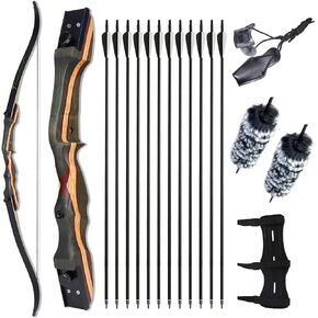 TOPARCHERY 62" Recurve Bow,Bow and Arrow Adult Archery Bow Set - for Beginner or Adults