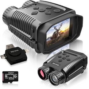 B1 Mini - 4K Night Vision Mini Digital Binoculars - Travel Infrared Binoculars Save Image and Video w/Viewing Screen, High-Tech Hunting Gear Card Reader + 32g Memory Card Included