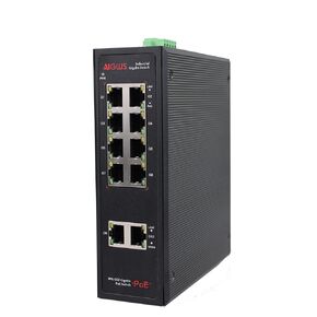 10-Port 10/100/1000M Industrial Ethernet Switch with 8 GE Ports and 2GE uplink Ports, IP40, unmanaged gigabit DIN Rail Ethernet Switch (10GE)