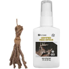 Certified Peak Doe Estrus Spray | 2 oz | 1 Bottle | Doe in Heat Urine for Hunting | Drag N’ Drip Included | Deer Scents