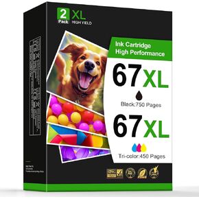 ONLYU Compatible with Ink 67 Cartridge Replacement for 67XL Ink Cartridges Black Color Combo Pack Printer Ink Works with Deskjet 2755e 2700e 2752e 4155e 4100 Envy 6000 6055e 6455e 6400 Printer