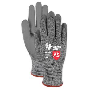 MAGID Dry Grip HPPE Level A5 Cut Resistant Work Gloves, 12 PR, Polyurethane Coated, Size 10/XL, Reusable, 13-Gauge Steel-Free Hyperson Shell (GPD591)