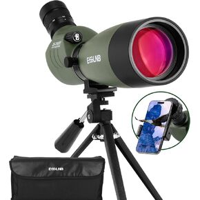 ESSLNB Spotting Scope with Tripod Phone Adapter 25-75 X 70 BAK4 Monocular Telescope Waterproof Compact Spotting Scopes for Target Shooting Hunting Bird Watching