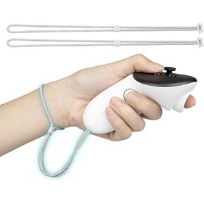 SOULWIT Professional Replacement Wrist Straps (2 Sets) for Oculus Quest3, Durable & Adjustable Controller Hand Straps for Meta Quest 3S, Easy DIY Installation - White