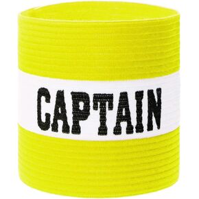 ONLYKXY Captain Armbands 9x30CM/3.54x11.81inch Adjustable Leader Armband for Soccer Basketball Volleyball Team Competition Coach Players Wrist Arm Bands (Yellow + White, 1)