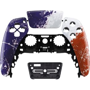 eXtremeRate Impression France Flag Touchpad Front Top Shell Compatible with ps5 Controller BDM-010 BDM-020, DIY Replacement Shell Custom Touch Pad Cover Faceplate Compatible with ps5 Controller