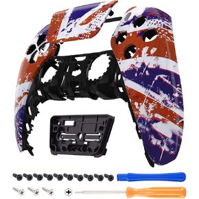 eXtremeRate Impression UK Flag Touchpad Front Top Shell Compatible with ps5 Controller BDM-010 BDM-020, DIY Replacement Shell Custom Touch Pad Cover Faceplate Compatible with ps5 Controller