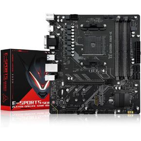 اللوحة الأم SHANGZHOAYUAN B450 AM4-K اللوحة الأم للألعاب AMD لمعالجات Ryzen الجيل الأول والخامس (M-ATX، DDR4 Max 128GB، NVME M.2، PCIe 3.0، SATA 3.0، USB 3.0، متوافق مع HDMI، DP، Gigabit LAN)