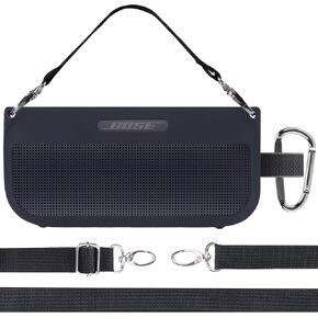 Silicone Cover Compatible with Bose SoundLink Flex Bluetooth Speaker Wireless Portable Speaker (Black Cover)