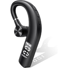 ASHATA Bluetooth Earpiece, BT5.2 Handsfree Bluetooth Headset, 240mAh Battery, IPX5 Waterproof 180 Degree Rotating Ear Hook Earphone for Phone Laptop Trucker Driver