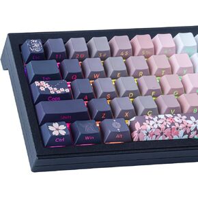 أغطية مفاتيح JOMKIZ PBT، 135 مفتاحًا، أغطية مفاتيح مزدوجة اللقطة، مجموعة أغطية مفاتيح شفافة محفورة جانبيًا، أغطية مفاتيح بإضاءة خلفية لملف الكرز للوحة المفاتيح الميكانيكية Cherry MX Switch ASIN/ISO