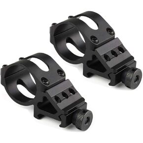 Megwoll 2 Pack Tactical 1" Offset Picatinny Rail Mount for Flashlights Weaver Rail Offset Flashlight Laser, for Tactical Hunting Flashlight Torch Scope Picatinny Rail Offset 20mm Rail Mounts -Black