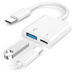 JUEJUEZI USB C to USB Adapter Headphones 3.5mm, 3 in 1 USB-C Fast Charging Adapter, Super Speed Data Transfer, Charging up to 60W