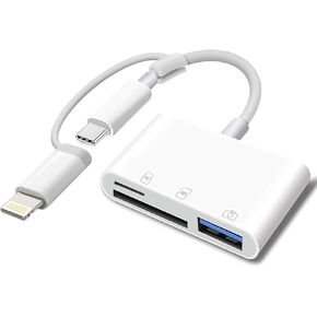 Apple MFi Certified SD Card Reader for iPhone, USB-C & Lightning to SD TF Card USB Adapter for iPhone 15/14/ 13/12/ 11/ XS/XR/X/8 7 6, MacBook Pro M1 Air, iPad Pro/Air, iMac, Galaxy S24/S23 (3 Slots)