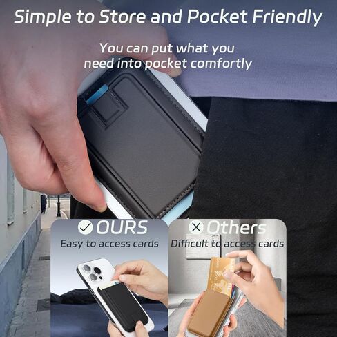 حامل محفظة البطاقة المغناطيسية مع MagSafe، لمحفظة MagSafe، حامل البطاقة المغناطيسية لسلسلة iPhone 16/15/14/13/12، محفظة جلدية بسيطة in Saudi Arabia