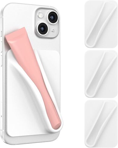 4PCS Lip Gloss Adhesive Sleeve for Cell Phone, Silicone Lip Phone Holder Back Stick on Case for iPhone Android Galaxy Smartphones (4 Pcs White) in Saudi Arabia