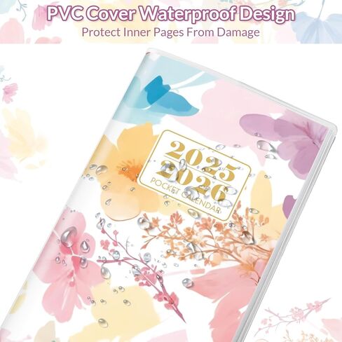 2025-2026 Pocket Planner/Calendar, Floral Monthly Planner 2024-2026 - 6.7" x 3.7" - Runs from November 2024 Until December 2026, 2025 Pocket Planner with PVC Cover for Planning in Kuwait
