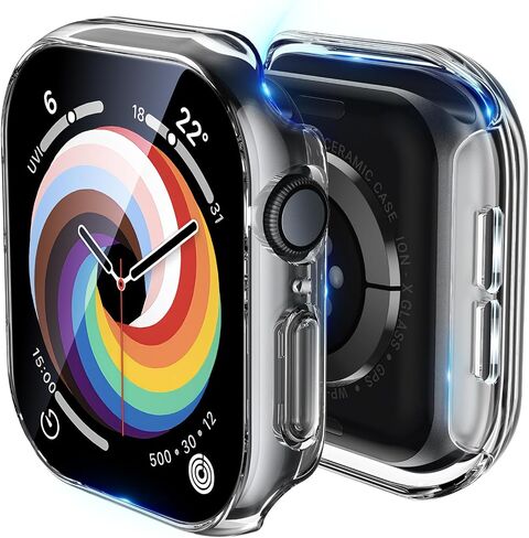 BAZO Clear Hard PC Case Compatible for Apple Watch Series 10 (2024) 46mm with Tempered Glass Screen Protector-Touch Sensitive, HD Clear Ultra-Thin Overall Protective Cover for iWatch 46mm - 2 Pack in Saudi Arabia