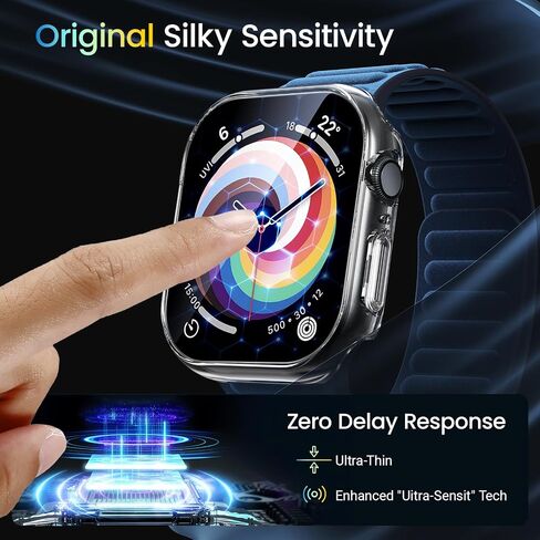 BAZO Clear Hard PC Case Compatible for Apple Watch Series 10 (2024) 46mm with Tempered Glass Screen Protector-Touch Sensitive, HD Clear Ultra-Thin Overall Protective Cover for iWatch 46mm - 2 Pack in Saudi Arabia