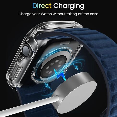 BAZO Clear Hard PC Case Compatible for Apple Watch Series 10 (2024) 46mm with Tempered Glass Screen Protector-Touch Sensitive, HD Clear Ultra-Thin Overall Protective Cover for iWatch 46mm - 2 Pack in Saudi Arabia
