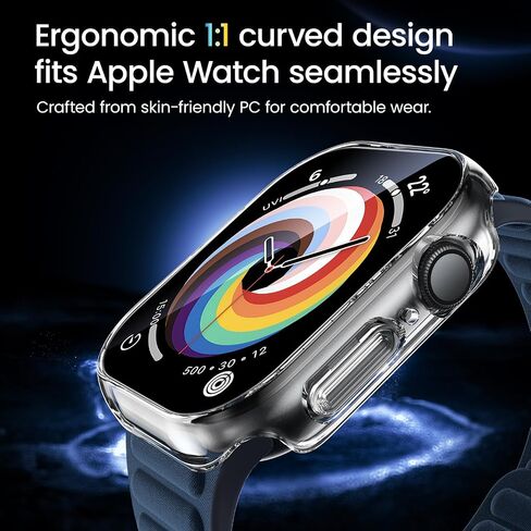 BAZO Clear Hard PC Case Compatible for Apple Watch Series 10 (2024) 46mm with Tempered Glass Screen Protector-Touch Sensitive, HD Clear Ultra-Thin Overall Protective Cover for iWatch 46mm - 2 Pack in Saudi Arabia