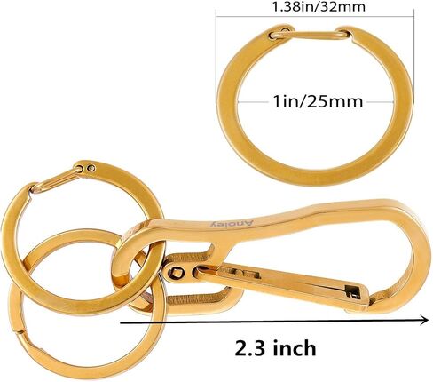 Carabiner Clip Retractable Ring Set Titanium Keychain Quick Release Hooks for Men Women in Saudi Arabia