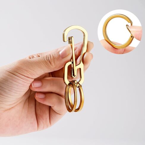 Carabiner Clip Retractable Ring Set Titanium Keychain Quick Release Hooks for Men Women in Saudi Arabia