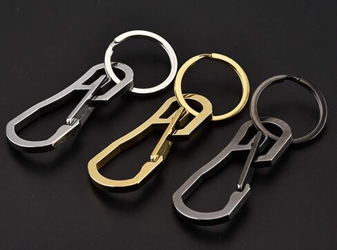 Carabiner Clip Retractable Ring Set Titanium Keychain Quick Release Hooks for Men Women in Saudi Arabia