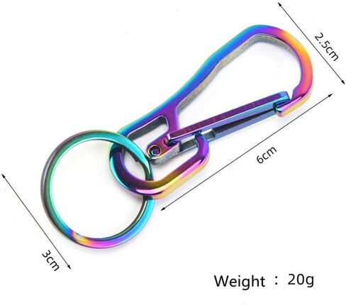 Carabiner Clip Retractable Ring Set Titanium Keychain Quick Release Hooks for Men Women in Saudi Arabia