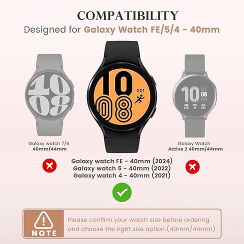 حافظة Goton Bling مصممة لساعة Samsung Galaxy Watch FE (2024)، وواقي شاشة Galaxy Watch 5 & 4 ملحقات 40 مم - غطاء وجه واقٍ من Bling Diamond مع طبقة من الزجاج المقوى in Kuwait