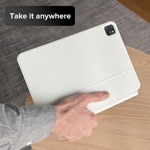 حافظة لوحة مفاتيح mobee Magic لجهاز iPad Pro 11 بوصة 2024 (M4)، حافظة لوحة مفاتيح مغناطيسية مع لوحة تتبع متعددة اللمس، إضاءة خلفية، خفيفة الوزن (أبيض، iPad Pro 11 2024 M4) in Kuwait