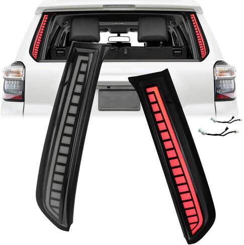 Smoked LED Rear Trunk Pillar Tail Light Column Replacement Compatible with Toyota 4Runner 2014-2023,Functuon as Brake Turn Signal Light Plug and Play in Kuwait