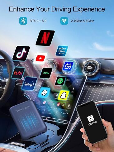 محول Carplay اللاسلكي وAndroid Auto، Carplay AI Box 2.0 مع YouTube/Netflix/Tiktok، أجهزة بث HDMI Carplay Dongle لسيارات CarPlay السلكية OEM in Kuwait