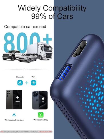 محول Carplay اللاسلكي وAndroid Auto، Carplay AI Box 2.0 مع YouTube/Netflix/Tiktok، أجهزة بث HDMI Carplay Dongle لسيارات CarPlay السلكية OEM in Kuwait