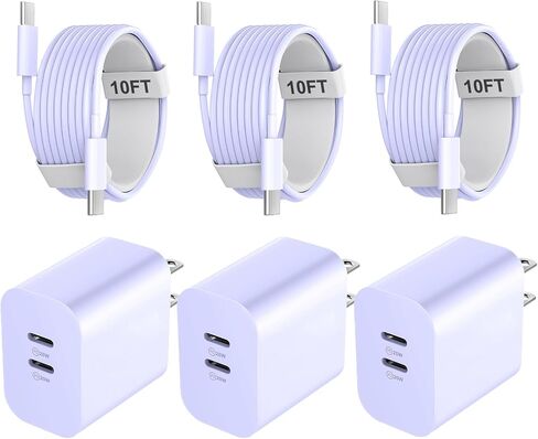 USB C Charger for iPhone 17/16/15 Pro Max Charger Fast Charging 10FT, 20W C Charge Block with USB C to C Cord Cable Compatible for iPhone 17 16 15 Pro Max/17 16 15 Pro/17 16 15 Plus/17 16 15 in Saudi Arabia