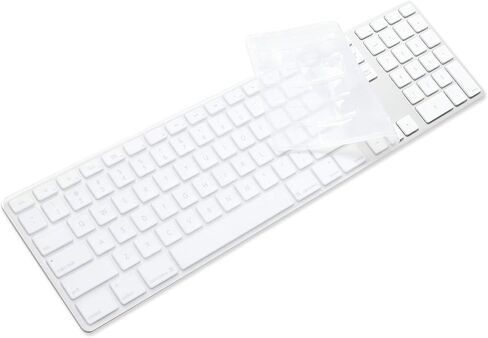 غطاء لوحة المفاتيح ProElife للوحة مفاتيح Apple السلكية USB مع لوحة مفاتيح رقمية (A1243، موديل MB110LL/B، غير مناسب للوحة المفاتيح السحرية) واقي سيليكون رفيع للغاية بالحجم الكامل (المنتج مطوي في العبوة) in Kuwait