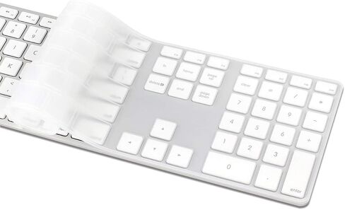 غطاء لوحة المفاتيح ProElife للوحة مفاتيح Apple السلكية USB مع لوحة مفاتيح رقمية (A1243، موديل MB110LL/B، غير مناسب للوحة المفاتيح السحرية) واقي سيليكون رفيع للغاية بالحجم الكامل (المنتج مطوي في العبوة) in Kuwait