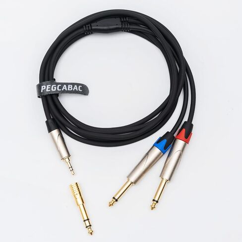 1/8 inch to Dual 1/4 Y-Splitter Cable, 1/8 inch TRS Stereo to Double 6.35mm TS Mono Audio Breakout Cord, with Extra Gold Plated 1/4 to 3.5mm Adapter, 4FT in Saudi Arabia