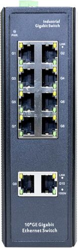 10-Port 10/100/1000M Industrial Ethernet Switch with 8 GE Ports and 2GE uplink Ports, IP40, unmanaged gigabit DIN Rail Ethernet Switch (10GE) in Saudi Arabia