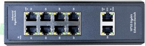 10-Port 10/100/1000M Industrial Ethernet Switch with 8 GE Ports and 2GE uplink Ports, IP40, unmanaged gigabit DIN Rail Ethernet Switch (10GE) in Saudi Arabia