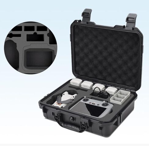الكل في 1 PP حافظة صلبة محمولة مقاومة للماء للسفر تحمل حقيبة يد صندوق تخزين لطائرة DJI Mini 4 Pro Drone (تناسب وحدة التحكم عن بعد RC2 / CR-N2) in Kuwait