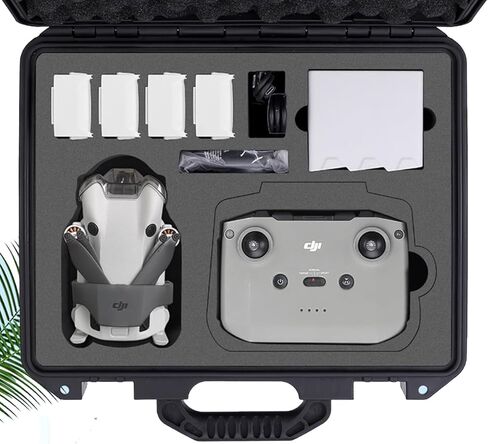 الكل في 1 PP حافظة صلبة محمولة مقاومة للماء للسفر تحمل حقيبة يد صندوق تخزين لطائرة DJI Mini 4 Pro Drone (تناسب وحدة التحكم عن بعد RC2 / CR-N2) in Kuwait