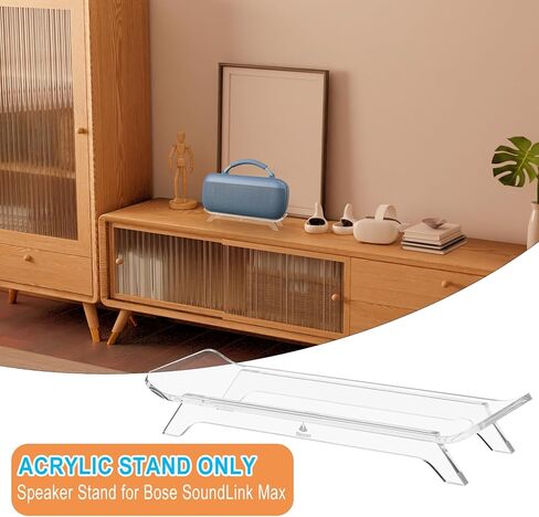 حامل حامل سطح المكتب من TXEsign لمكبر الصوت المحمول الجديد Bose SoundLink Max، حامل مكبر صوت أكريليك، رف عرض مضاد للانزلاق، حامل مكبر صوت على سطح الطاولة (شفاف) in Kuwait