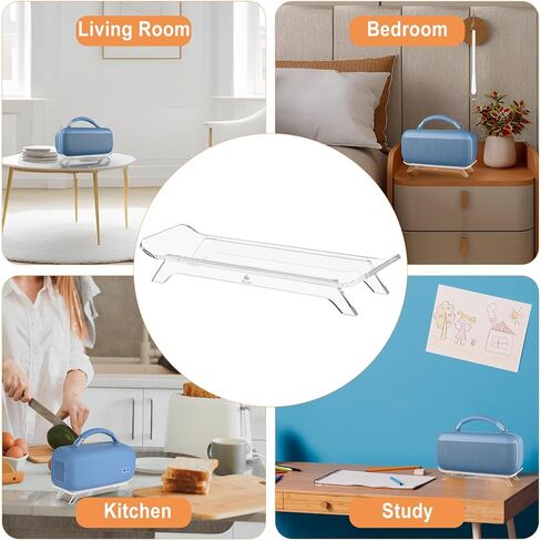 حامل حامل سطح المكتب من TXEsign لمكبر الصوت المحمول الجديد Bose SoundLink Max، حامل مكبر صوت أكريليك، رف عرض مضاد للانزلاق، حامل مكبر صوت على سطح الطاولة (شفاف) in Kuwait