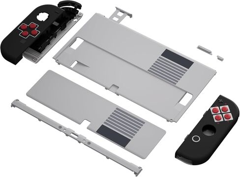 eXtremeRate DIY Full Set Shell Buttons for Nintendo Switch OLED, Replacement Console Back Plate & Kickstand, Custom Housing for Nintendo Switch OLED JoyCon Controller - Classic SwitchCube Style in Saudi Arabia