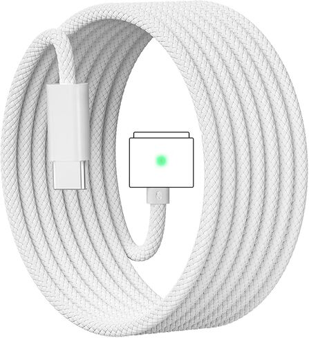 كابل USB-C إلى مغناطيسي 3 بقدرة 140 واط، متوافق مع MacBook Pro 2021 M1 Pro & Max Chip 14" 16"، MacBook Air 2022 2023 M2، MacBook Pro 2023 M2 Pro & Max Chip 14" 16"، كابل Safe 3 لجهاز MacBook - 6.6 قدم in Kuwait