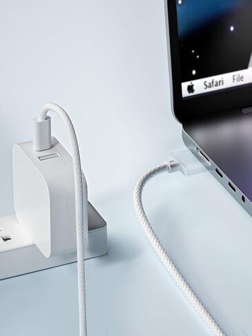 كابل USB-C إلى مغناطيسي 3 بقدرة 140 واط، متوافق مع MacBook Pro 2021 M1 Pro & Max Chip 14" 16"، MacBook Air 2022 2023 M2، MacBook Pro 2023 M2 Pro & Max Chip 14" 16"، كابل Safe 3 لجهاز MacBook - 6.6 قدم in Kuwait