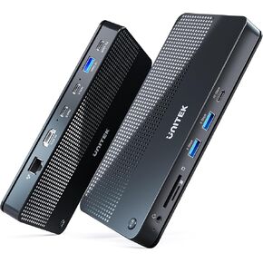 USB C KVM Switch HDMI 4K@60Hz Unitek Switches Selector 2 Computers Sharing HD Monitor,Mouse, Keyboard,Printer, Scanner, One Button Switch Adapter with 2 Pack USB C Cables, Thunderbolt 3 Compatible